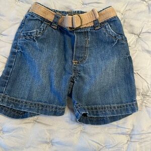 Old Navy Blue Denim Kids Shorts with Tan Belt